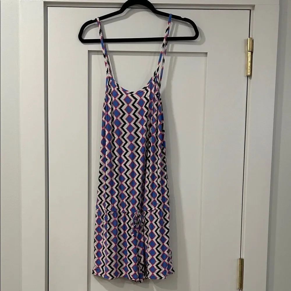 Splendid Multicolor Geometric Shorts Romper, Size Large